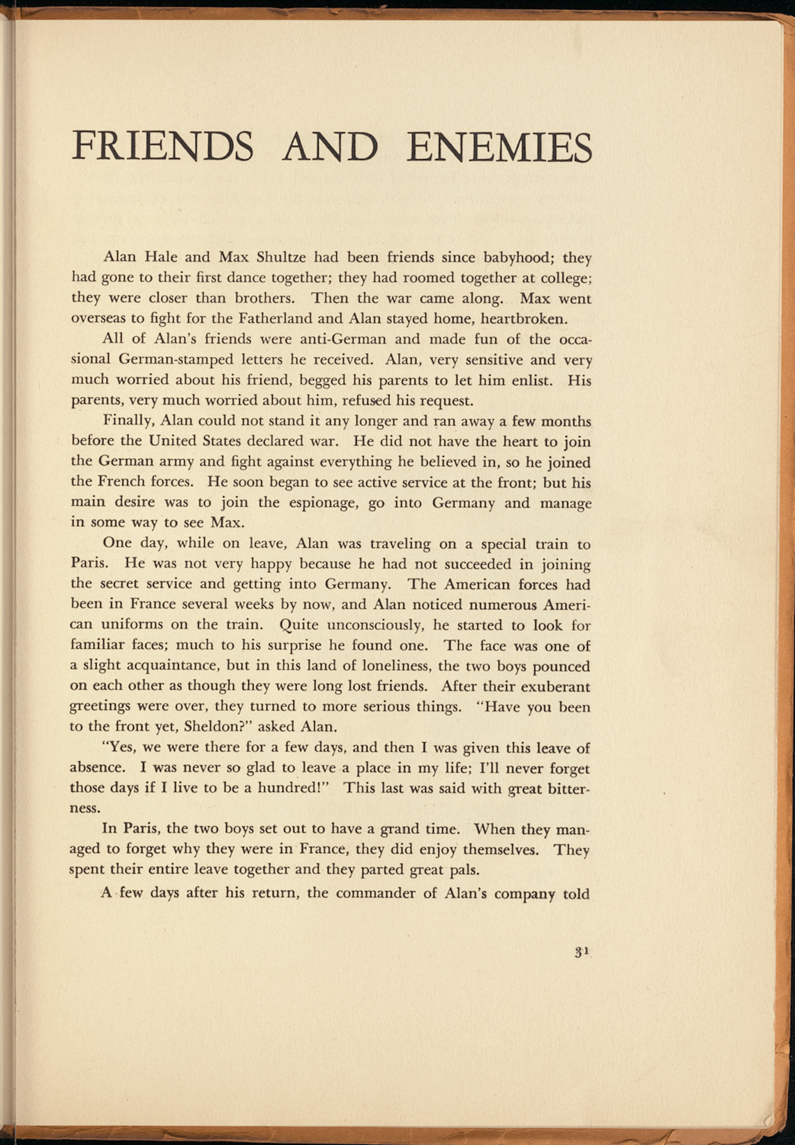 Friends and Enemies, page 1